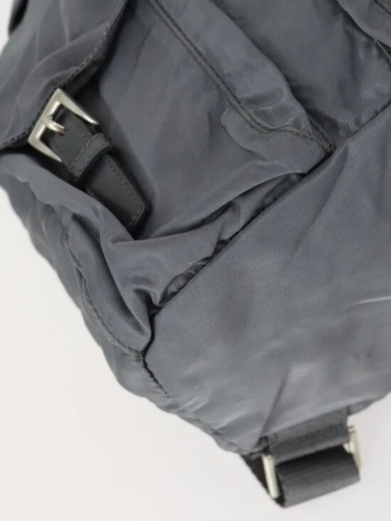 PRADA Backpack Nylon Gray Silver Auth gh1547 main image 13